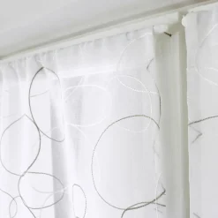 Voilage|ENJOY HOME Paire de voilages brodés passe-tringle (60 x 90 cm) Galet Gris