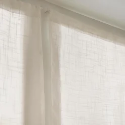 Voilage|EMINZA Paire de voilages passe-tringle effet lin (60 x 160 cm) Robin Beige