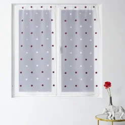 Voilage|ENJOY HOME Paire de voilages passe-tringle (60 x 160 cm) Pointia Bordeaux