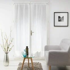 Voilage|DOUCEUR D'INTERIEUR Paire de voilages passe-tringle (70 x 200 cm) Milza Blanc