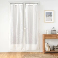 Voilage|douceur d'intu017drieur Paire de voilages tissés œillets bois (70 x 200 cm) Minalisa Blanc