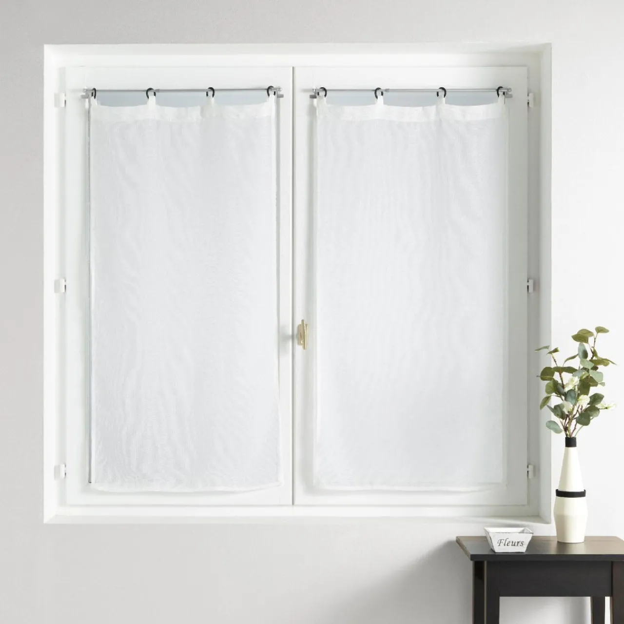 Voilage|douceur d'intu017drieur Paire de voilages tissés oeillets (60 x 120 cm) Davina Blanc