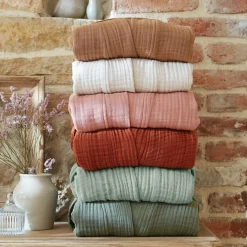 Linge De Bain|Peignoir|EMINZA Peignoir de bain gaze de coton L/XL Gaïa Terracotta