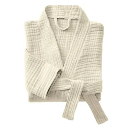 Linge De Bain|Peignoir|EMINZA Peignoir de bain gaze de coton L/XL Gaïa pampa Beige