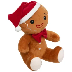 Père Noël, Animaux Et Personnage|FEERIC LIGHTS Peluche de Noël (H25 cm) Bonhomme Pain d'épice Marron