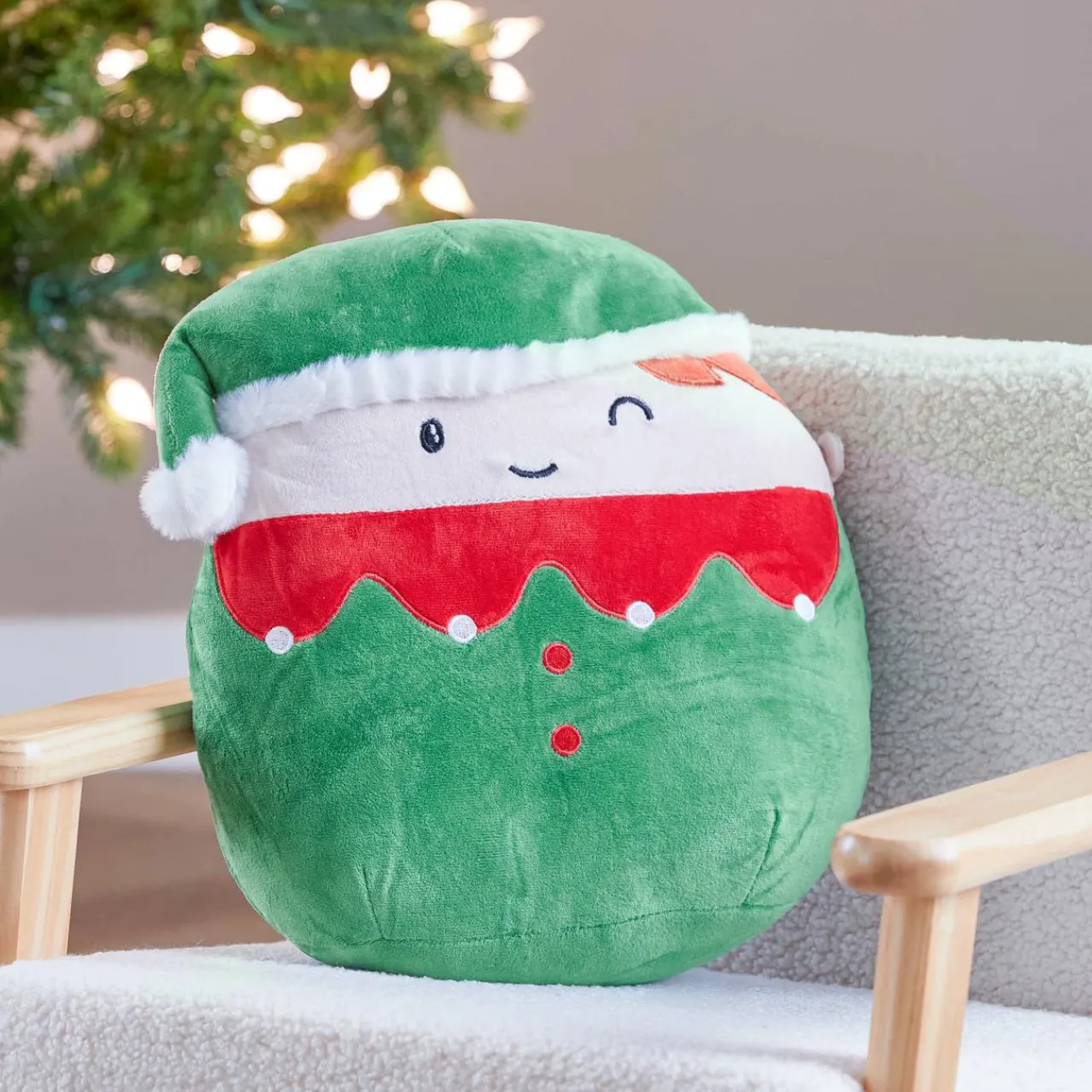 Père Noël, Animaux Et Personnage|JJA Peluche (H32 cm) Joyeux Lutin de Noël Vert