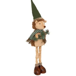 Personnage, Objet Grand Format|Père Noël, Animaux Et Personnage|JJA Peluche jambes téléscopiques (H95 cm) Hérisson de la forêt et vert Beige