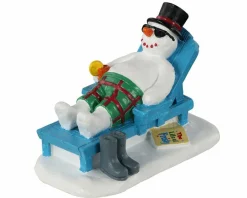 Village De Noël Lemax|LEMAX Personnage Bonhomme de neige au repos
