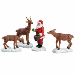 Village De Noël Lemax|LEMAX Personnages Le repas des rennes