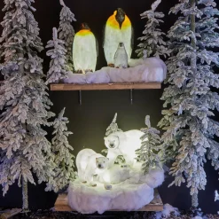 Déco Et Objet Lumineux|KAEMINGK Pingouin lumineux fibre de verre 8 LED (H50 cm) Zélian Blanc froid