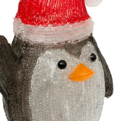 Déco Et Objet Lumineux|JJA Pingouins lumineux solaire 50 LED (H49 cm) Les copains clignotants Blanc froid Gris