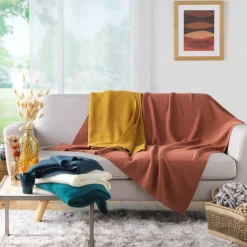 Plaid Et Jeté|DOUCEUR D'INTERIEUR Plaid (150 cm) Tricotine Ecru
