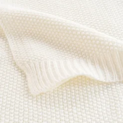 Plaid Et Jeté|DOUCEUR D'INTERIEUR Plaid (150 cm) Tricotine Ecru