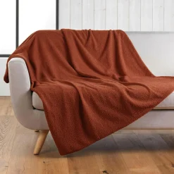 Plaid Et Jeté|douceur d'intu017drieur Plaid bouclette (180 x 220 cm) Wooly Terracotta