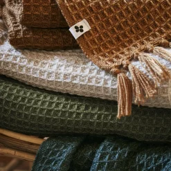 Plaid Et Jeté|Couvre-Lit Et Édredon|L'EFFET PAPILLON Plaid canapé matière recyclée (180 x 220 cm) Gabin Camel