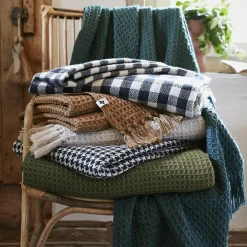 Plaid Et Jeté|Couvre-Lit Et Édredon|L'EFFET PAPILLON Plaid canapé matière recyclée (180 x 220 cm) Gabin Bleu nuit