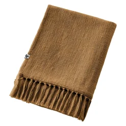 Plaid Et Jeté|L'EFFET PAPILLON Plaid coton (130 x 160 cm) Sixtine Camel