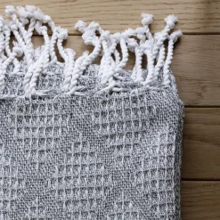 Plaid Et Jeté|Couvre-Lit Et Édredon|ENJOY HOME Plaid coton recyclé (130 x 160 cm) Dune Gris clair