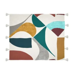 Plaid Et Jeté|STOF Plaid coton recyclé (125 x 150 cm) Blokken Multicolore