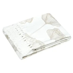 Plaid Et Jeté|STOF Plaid coton recyclé doux (125 x 150 cm) Oriana Ecru