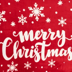Plaid, Coussin Et Tapis De Noël|FEERIC LIGHTS Plaid de Noël (130 x 180 cm) Merry Christmas Rouge