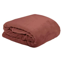 Plaid Et Jeté|LOVELY CASA Plaid doux (160 cm) Doudou Rouge marsala Rouge brun