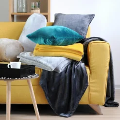 Plaid Et Jeté|LOVELY CASA Plaid doux (160 cm) Doudou Rouge marsala Rouge brun