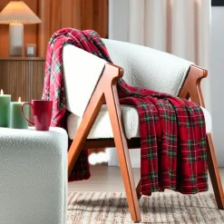 Plaid Et Jeté|STOF Plaid doux (140 x 200 cm) Willis Rouge