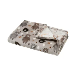 Coussin Et Plaid Enfant|Coussin Et Plaid Enfant|STOF Plaid doux enfant (70 x 100 cm) Gabin Marron