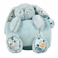 Coussin Et Plaid Enfant|Coussin Et Plaid Enfant|OSTARIA Plaid doux enfant (90 x 75 cm) et peluche Lapino Bleu