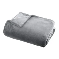 Plaid Et Jeté|EMINZA Plaid doux flanelle (130 x 180 cm) Didou Gris clair