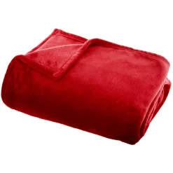Plaid Et Jeté|EMINZA Plaid doux flanelle (220 x 240 cm) Didou Rouge