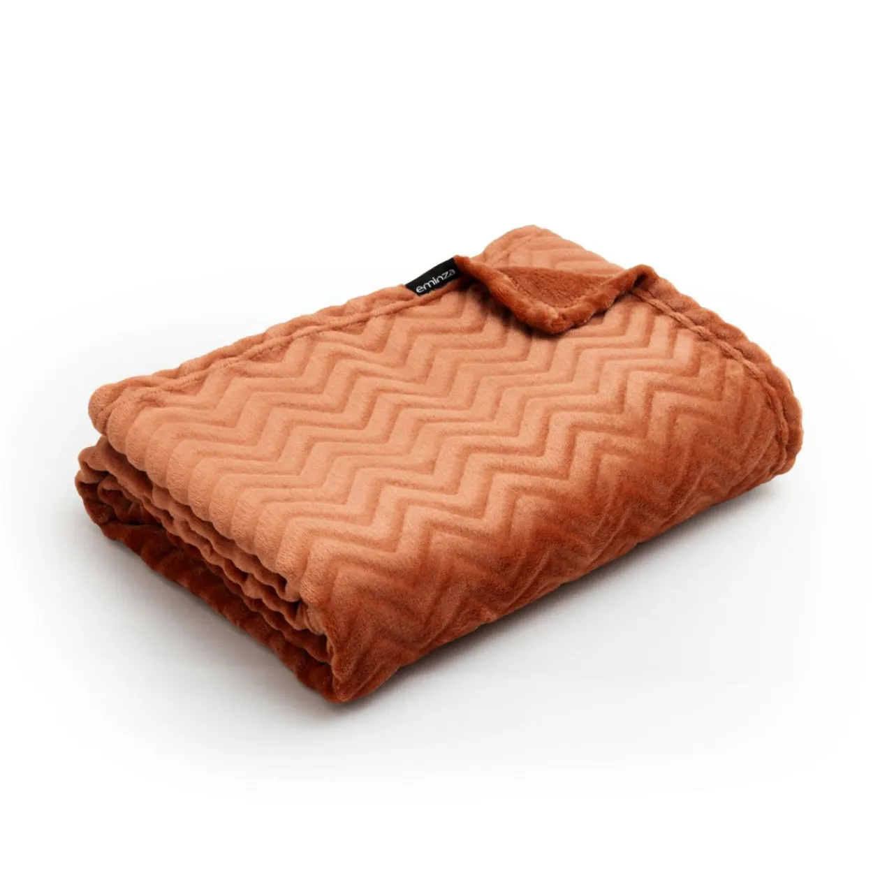 Plaid Et Jeté|EMINZA Plaid doux flanelle (180 x 230 cm) Zag Cuivre