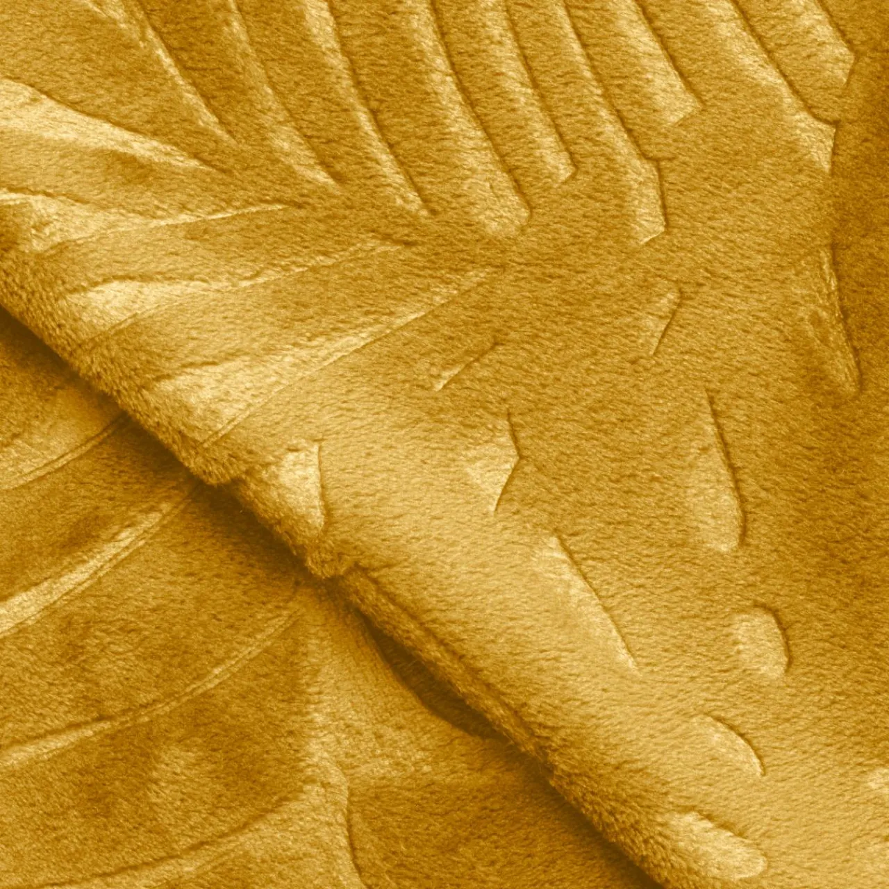 Plaid Et Jeté|EMINZA Plaid doux flanelle (125 x 150 cm) Flore Jaune moutarde