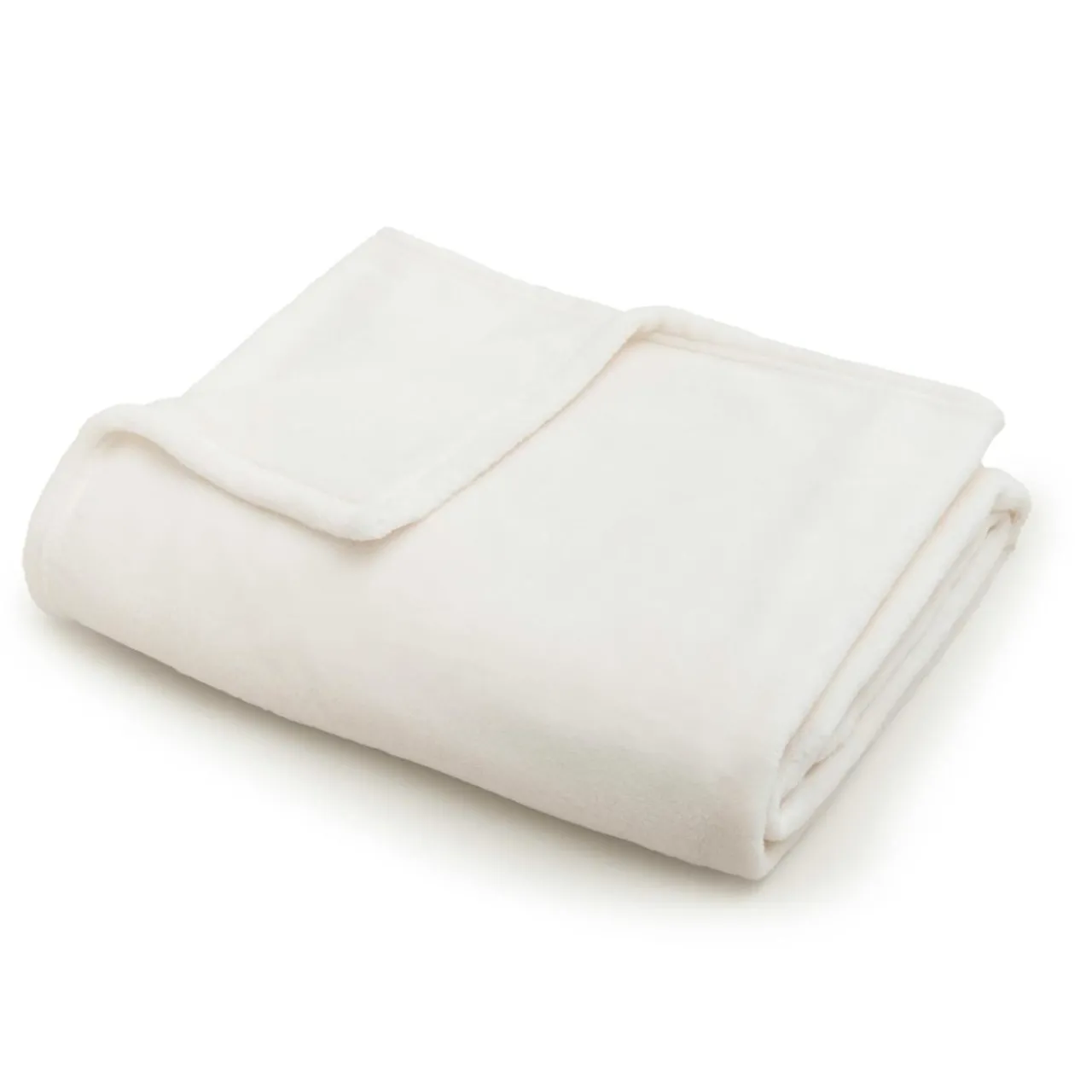 Plaid Et Jeté|EMINZA Plaid doux flanelle (180 x 230 cm) Didou Ivoire