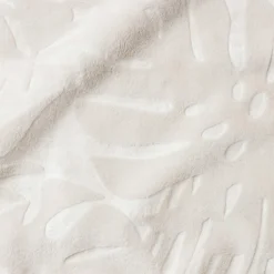 Plaid Et Jeté|EMINZA Plaid doux flanelle (220 x 240 cm) Flore Ecru