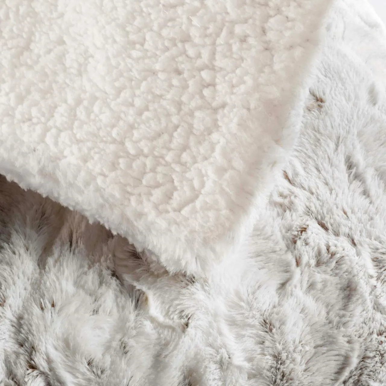 Plaid Et Jeté|douceur d'intu017drieur Plaid fausse fourrure (220 x 240 cm) Alaska Ecru