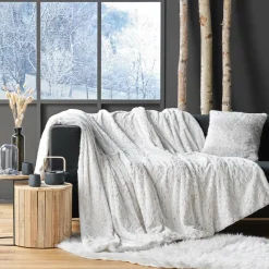 Plaid Et Jeté|douceur d'intu017drieur Plaid fausse fourrure (180 x 220 cm) Alaska Ecru Beige