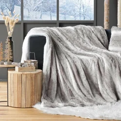 Plaid Et Jeté|DOUCEUR D'INTERIEUR Plaid fausse fourrure (180 x 220 cm) Sven Beige