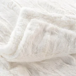 Plaid Et Jeté|douceur d'intu017drieur Plaid fausse fourrure (180 x 220 cm) Foxy Ecru Beige