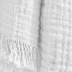 Plaid Et Jeté|Couvre-Lit Et Édredon|EMINZA Plaid gaze de coton (180 x 220 cm) Gaïa chantilly Blanc