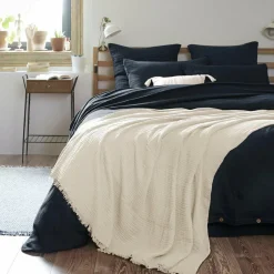 Plaid Et Jeté|Couvre-Lit Et Édredon|EMINZA Plaid gaze de coton (180 x 220 cm) Gaïa pampa Beige