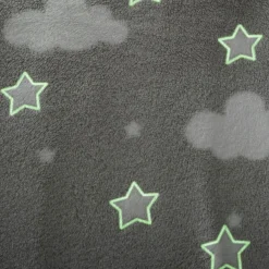 Coussin Et Plaid Enfant|Coussin Et Plaid Enfant|Atmosphera createur d'interieur for kids Plaid polaire phosphorescent enfant (125 x 150 cm) Voie lactée Gris clair