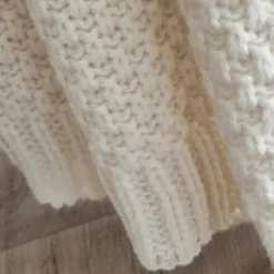 Plaid Et Jeté|EMINZA Plaid tricot (125 x 150 cm) Tessa Ivoire