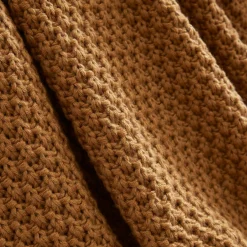 Plaid Et Jeté|EMINZA Plaid tricot (125 x 150 cm) Tessa Camel