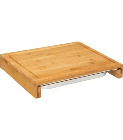 Egouttoir, Planche À Découper|ATMOSPHERA Planche à découper avec bac récupérateur (35 x 28 cm) naturel Bois