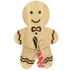 Vaisselle De Noël|KAEMINGK Planche à découper en bois et couteau Pain d'épices Naturel
