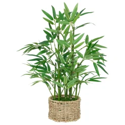 Plante Artificielle|Atmosphera, cru017dateur d'intu017drieur Plante artificielle en pot tressé (H46 cm) Bambou Ly Vert