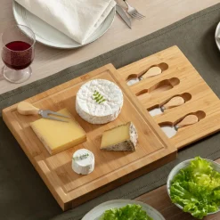 Rangement Et Organisateur|SG Secret de Gourmet Plateau de fromage bambou (30 x 30 cm) Siao Naturel