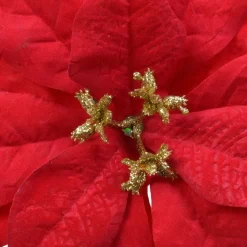 Décoration De Sapin|KAEMINGK Poinsettia de Noël Noelie sur clip (D16 cm) Rouge